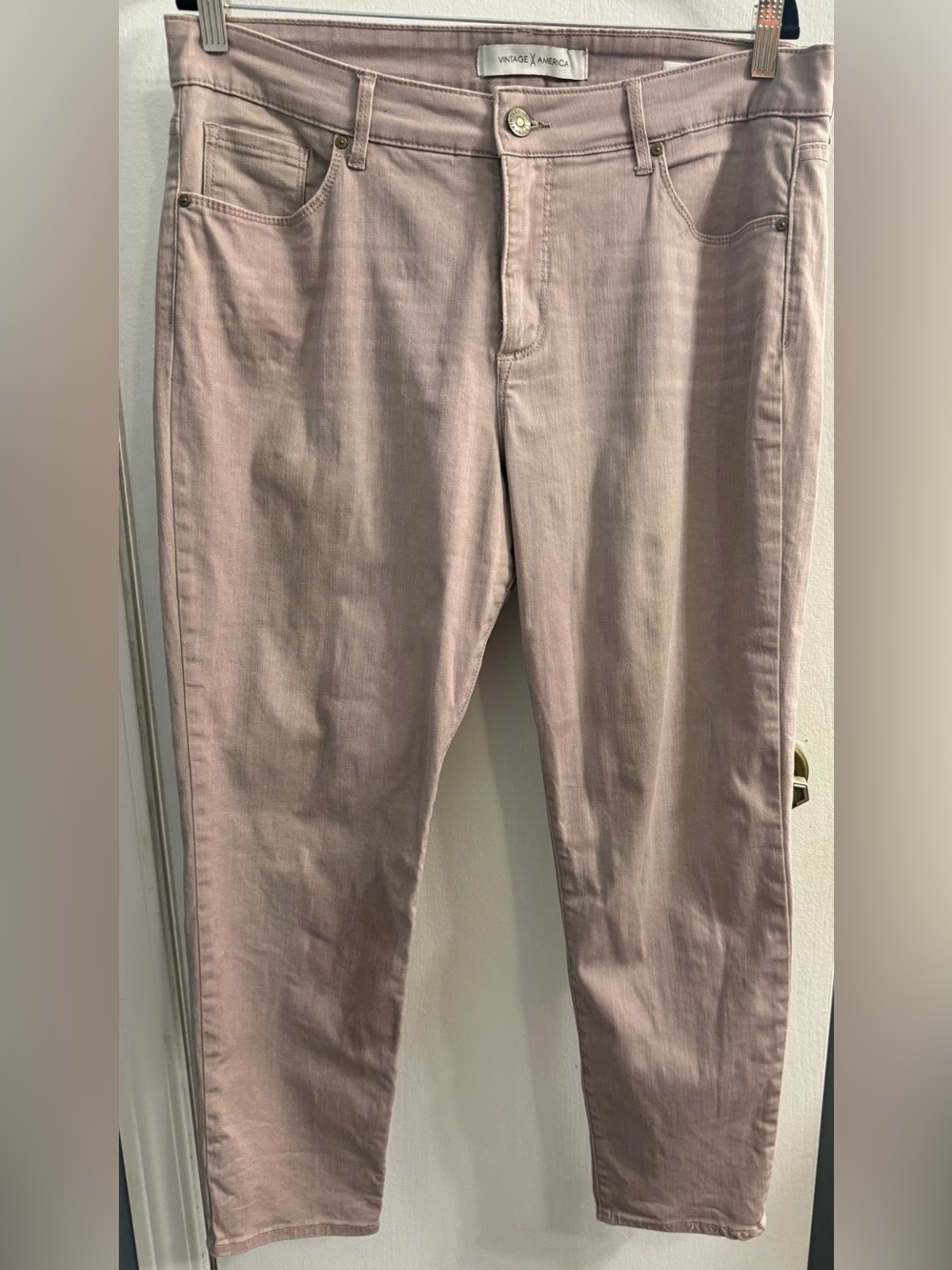 Women's Cropped Pink Denim Ankle Jeans